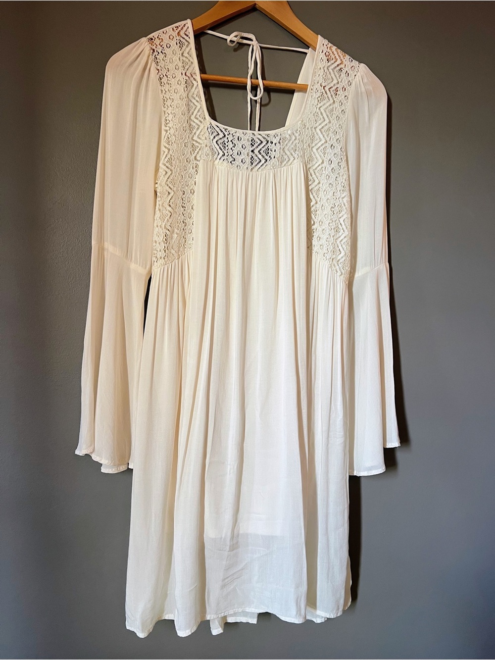 Allison Brittney Cream Crochet Yoke Sundress